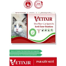 Vetixir Kedi Bitkisel Ense Dış Anti Parazit Bit, Pire, Kene, Deri Bakımı İçin Etkili 5 Adet Damla (1-10 kg)