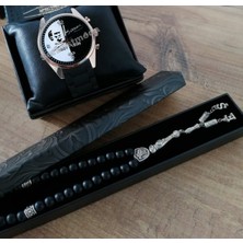 Erkek Kol Saatleri Atatürk Temalı Erkek Saat ve Harfli Tespih Kombini Baskılı Kol Saati Erkeğe Hediye Doğum Günü Hediyesi Sevgiliye Hediye