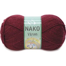 Nako 1 Adet Vizon Premium Akrilik El Örgü Ipi Yünü Renk NO:999 Bordo