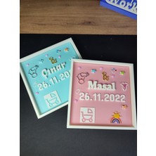 Work3d Kişiye Özel Bebek Isimli Doğum Panosu – 3D Baskı Isim & Tarihli Bebek Odası Dekoru