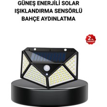 Bfs Solar Bahçe Lambası 100 LED Hareket Sensörlü Güneş Enerjili Aydınlatma