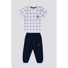 U.S. Polo Assn. U.s. Polo Assn Square Line Pattern Krem Bebek Tshirt Takım