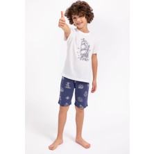Arnetta Sailor Krem Lacivert Erkek Çocuk Bermuda Takım