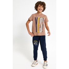 Rolypoly Erkek Çocuk Kahverengi Kısa Kol Pijama Takım