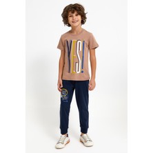 Rolypoly Erkek Çocuk Kahverengi Kısa Kol Pijama Takım