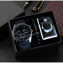 Sevgiliye Hediye Doğum Günü Sevgililer Günü Hediyesi Erkeğe Hediye Erkek Kol Saati Kombini