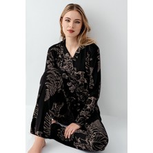 Arnetta Kadın Siyah Gömlek Pijama