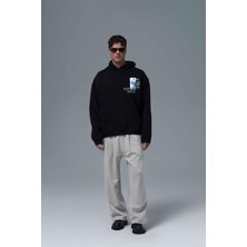 Saw Urbanity Van Gogh Irises Oversize Sweatshirt Erkek Siyah