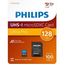 Verto Phılıps FM12MP65B, 128GB, Sdxc, Uhs-I, V30, CLASS10, Microsd Kart Bellek (Sd Adaptörlü)