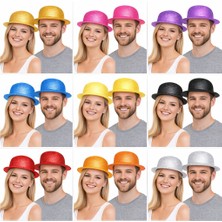 NW NessiWorld Simli Melon Şapka 9’lu Set - 9 Renk Parti ve Kostüm Şapkası