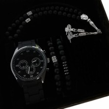 Sevgiliye Hediye Erkek Saat Seti Erkek Kol Saati Bileklik Tesbih Hediye Seti Doğum Günü Hediyesi Sevgililer Günü Hediyesi