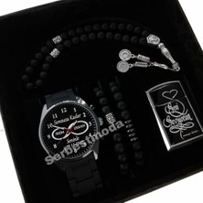 Erkeğe Hediye Saat Seti Kişiye Özel Tasarım Isim Baskılı Kol Saati Babalar Günü Sevgililer Günü Hediyeleri Sevgiliye Hediye Saat Kombini