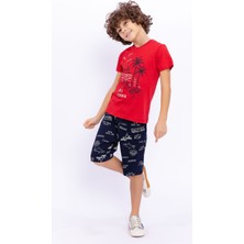 Rolypoly Erkek Çocuk Kırmızı Bermuda Takım