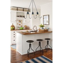 Siyah Metal Sarkıt Avize, Modern ve Retro Dekoratif Tavan Lambası