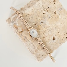 Vesce Atelier Balık Sırtı Gold Saat Beyaz