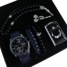 Erkek Saat Kombini Sevgiliye Hediye Seti Erkeğe Hediye Saat Seti Doğum Günü Hediyeleri Tespih Çakmak Bileklik Seti