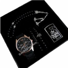 Erkek Sevgiliye Hediye Saat Seti Kol Saati Çakmak Bileklik Tespih Set Sevgililer Günü Hediyesi Erkek Kol Saati