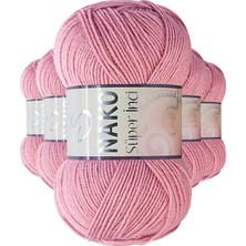 Nako 5 Adet Süper Inci El Örgü Ipi 100 gr Gül Kurusu 275