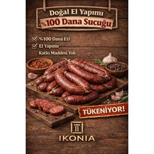 İKONİA Doğal %100 Doğal El Yapımı Dana Sucuğu – Katkısız, Geleneksel Lezzet (2 Kg)