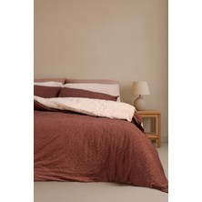 Barine Damask Jakarlı Çift Kişilik Nevresim Seti Kızıl Toprak