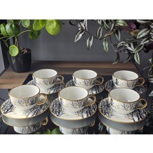 Fermato Sarı Kar 12 Parça Çay Fincanı