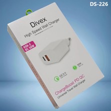 Divex Type-C + USB 50W Yüksek Hızlı Şarj Adaptörü DS-226
