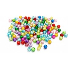 Seçilir 8 mm 420 Adet Şeffaf Şeker Boncuk - Gökkuşağı Renkleri - Lüks Takı ve Hobi Tasarım Boncukları