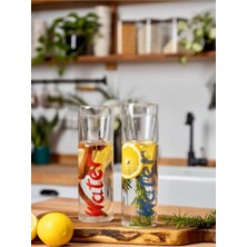 Fermato Water Borosilikat Bardaklı Cam Baş Ucu Sürahisi 650 ml - Kırmızı