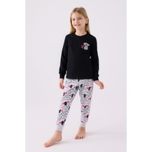 Rolypoly Kız Çocuk Siyah Pijama Takımı