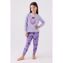 Rolypoly Kız Çocuk Mor Pijama Takımı