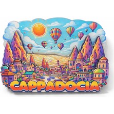 NessiWorld Kapadokya Temalı Ahşap Buzdolabı Magneti Model 4