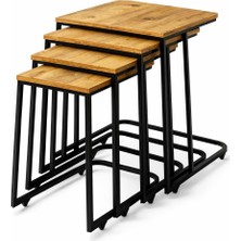 Eko Çam 4’lü C Zigon Sehpa Seti – Metal Ayaklı