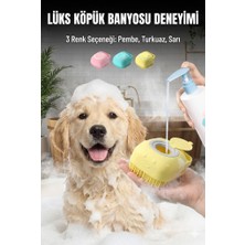 Şampuan Hazneli Kedi Köpek Yıkama Fırçası - Silikon Masaj Tarağı ve Evcil Hayvan Banyo Aparatı