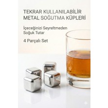 Paslanmaz Çelik Buz Küpü 4’lü Set
