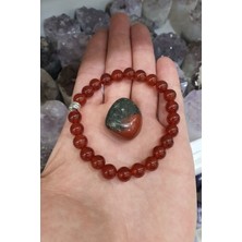 UltraMint Doğal Akik Taş Bileklik 8mm, Kan Taşı Hediye, Nazar Koruma, Aa Kalite