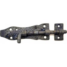 Marsilyan Antika Tarz Dekoratif Pirinç Dövme Kapı Sürgüsü - 7,5cm, Oksit