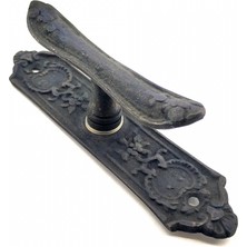 Marsilyan Antika Tarz Dekoratif Pirinç Çiçekli Pencere Kolu - 165X38 Mm, Oksit