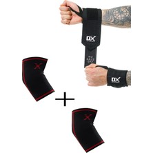 Dex Supports Lasting Energy Spor Dirseklik Elbow Sleeve + Spor Bileklik Wrist Wraps 2'li Set