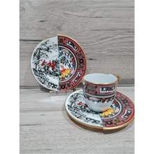 Fermato Martın 6 Kişilik Çift Desenli Türk Kahve Seti