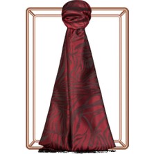 Ipekevi Zebra Jakar Desenli Ipek Şal 05139-BORDO