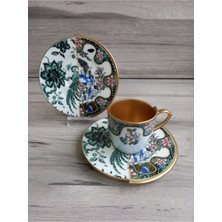 Fermato Seremony- 6 Kişilik Çift Desenli Içi Gold Kahve Fincanı Seti