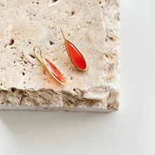 Vesce Atelier Goccia Doğal Taş Küpe Oranj