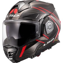 Ls2 Advant x Karbon Future Iı Kırmızı Çene Açılır Motosiklet Kaskı