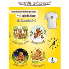 Agg Reklam Ütü ile Yapışan Kıyafet Etiketi Kapibara Serisi -1   4lü Set