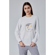 Moon Cover Mooncover Kadın Ay Dede Nakışlı Cepli Yılbaşı Pijama Takımı – Sevgili Kombinli, Karamelanj