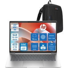 Hp Probook 4 G1I Intel Ultra7 255U 16GB Ddr5 2tb SSD 14 Inch Intel® Grafik Gpu Wuxga (1920X1200) IPS 300NIT Freedos Taşınabilir Bilgisayar D21PDETF04+ZETTAÇANTA