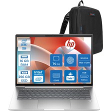 Hp Probook 4 G1I Intel Ultra7 255U 16GB Ddr5 256GB SSD 14 Inch Intel® Grafik Gpu Wuxga (1920X1200) IPS 300NIT Freedos Taşınabilir Bilgisayar D21PDETF01+ZETTAÇANTA
