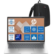Hp Probook 4 G1I Intel Ultra7 255H 24GB Ddr5 2tb SSD 14 Inch Intel® Arc™ 140T Gpu Wuxga (1920X1200) IPS 300NIT Freedos Taşınabilir Bilgisayar D21P9ETF09+ZETTAÇANTA