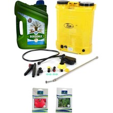 Belsav Sıvı Bordo Bulamacı 5 Litre Edda Şelatlı Ph Düzenler/16 Litre Akülü Ilaçlama Pomapası/2'li Tohum