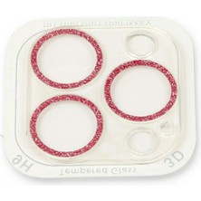 Marsilyan iPhone 13 Pro Shine Kamera Lens Koruma Cam - Pembe